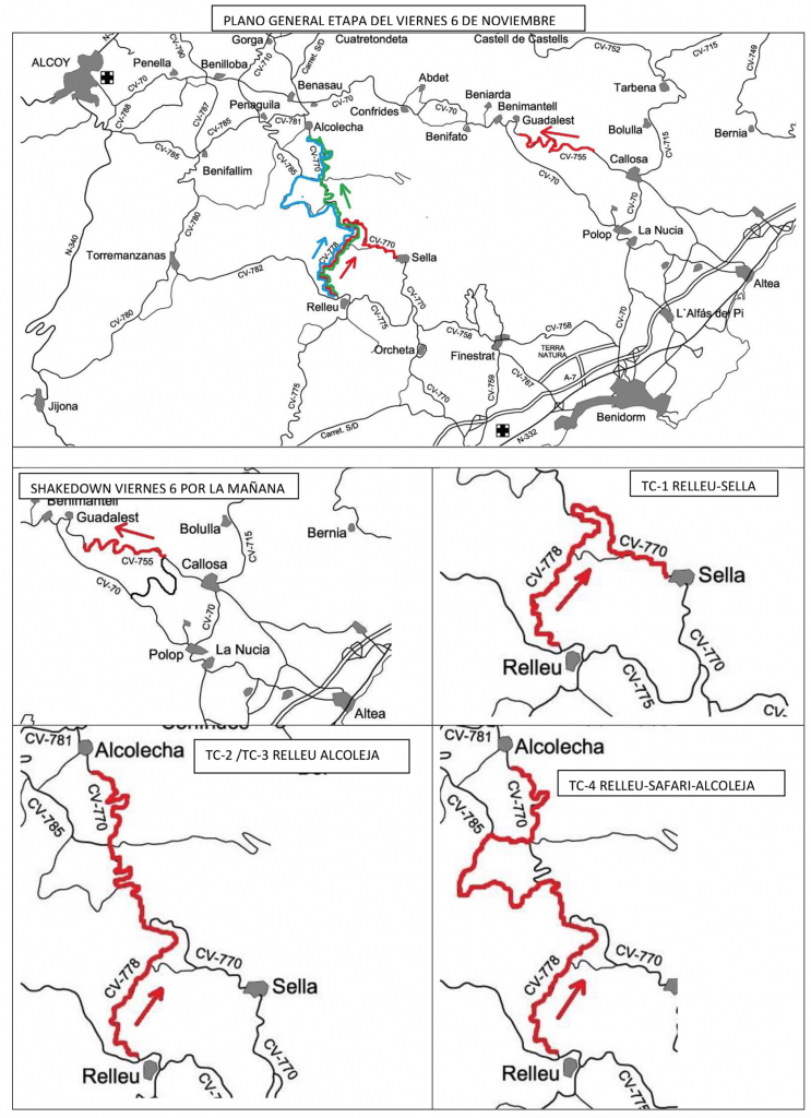Mapa General Viernes Rallye de la Nucia