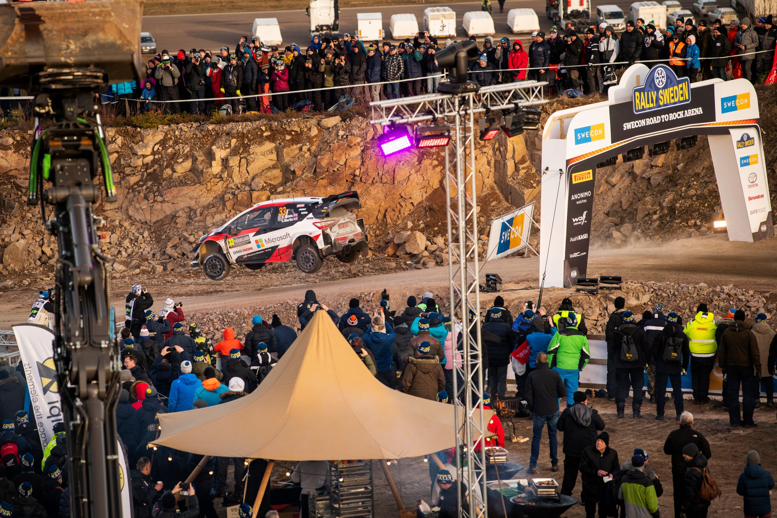 Evans en la primera etapa del Rally de Suecia 2020