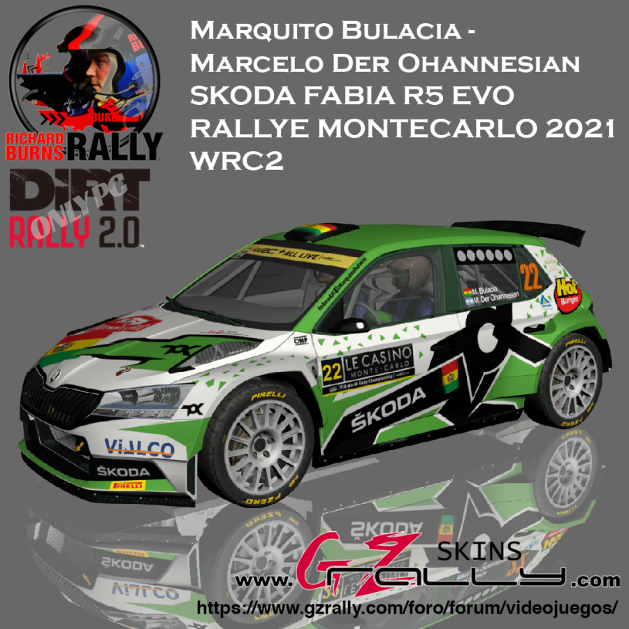 RBR Marco Bulacia - Der Ohannesian  Skoda Fabia R5 Evo  Rallye MonteCarlo 2021