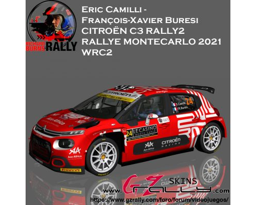 Eric Camilli – François-Xavier Buresi  Citroën C3 Rally2  Rallye MonteCarlo 2021